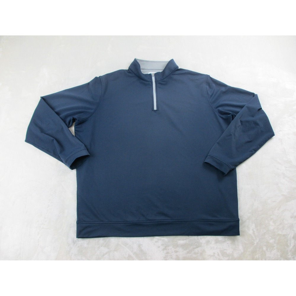 Peter Millar Sweater Mens 2XL XXL Blue Pullover 1/4 Zip Golf Golfer Casual*